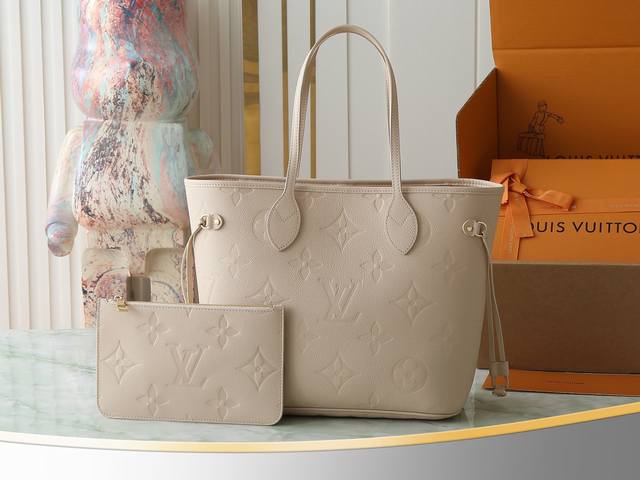 Top Original Single Home Real Shot M14319 Sand Color M45686 Full Leather Embosse