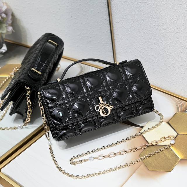 Model: Cd- Patent Leather Lady Dior Pearl Clutch With Box This Clutch Is A New A