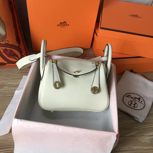 Top-Grain Cowhide With Gift Box Fully Matched Mini Lindy 19Cm Imported Togo Cowh