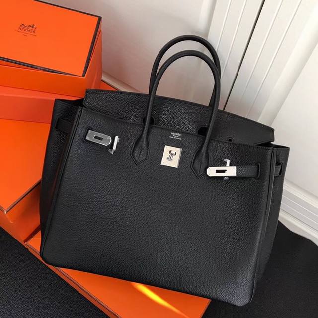 Top-Grain Cowhide 3 Sizes - - Herm-Birkin Silver Buckle Leather Upgraded Importe