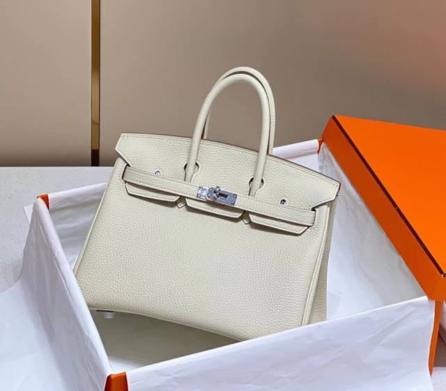 Top-Grain Cowhide 3 Sizes - - Herm-Birkin Silver Buckle Leather Upgraded Importe