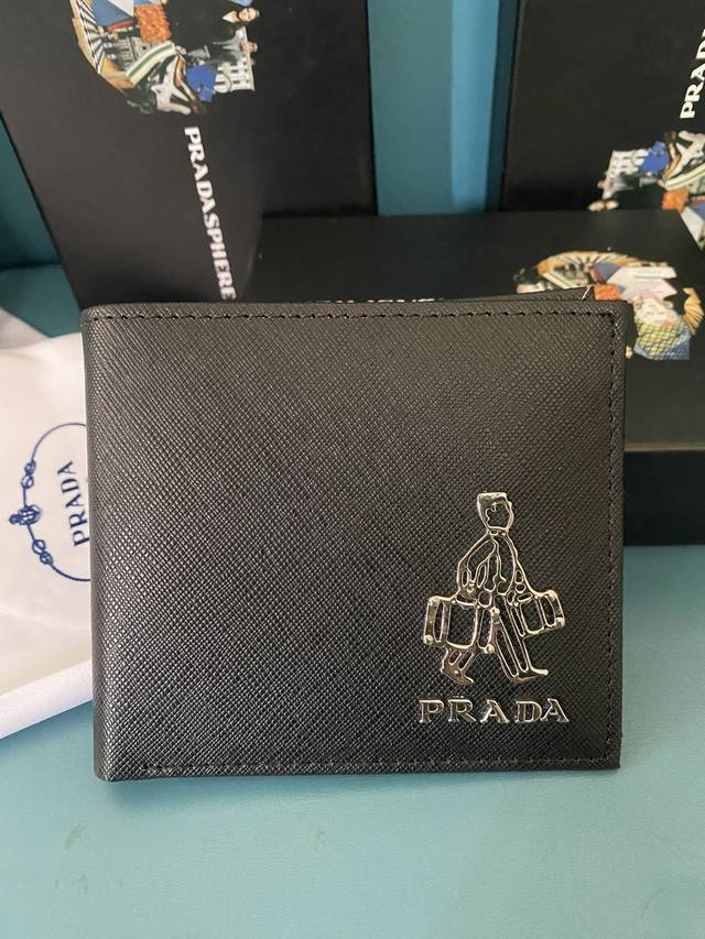 prada Men's Short Wallet Latest Style Counter Official Website Synchronized G
