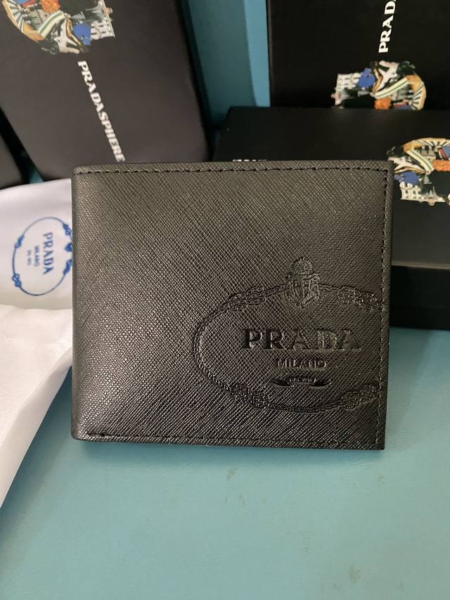 prada Men's Short Wallet Latest Style Counter Official Website Synchronized G
