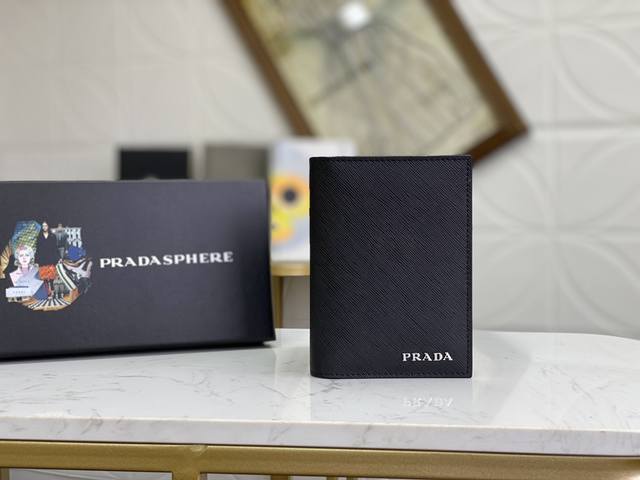 prada Latest Men's Passport Holder Latest Style From The Counter, Authentic P
