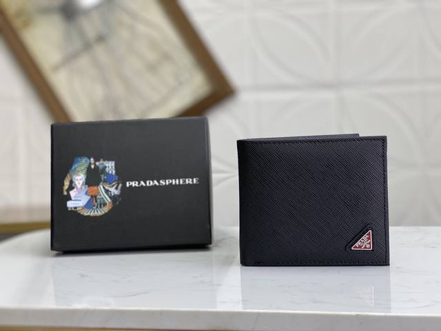 prada Men's Short Wallet Latest Style Counter Official Website Synchronized G