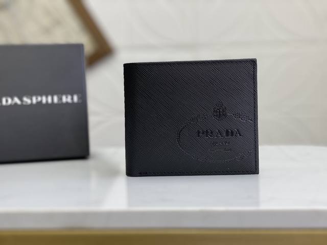 prada Men's Short Wallet Latest Style Counter Official Website Synchronized G