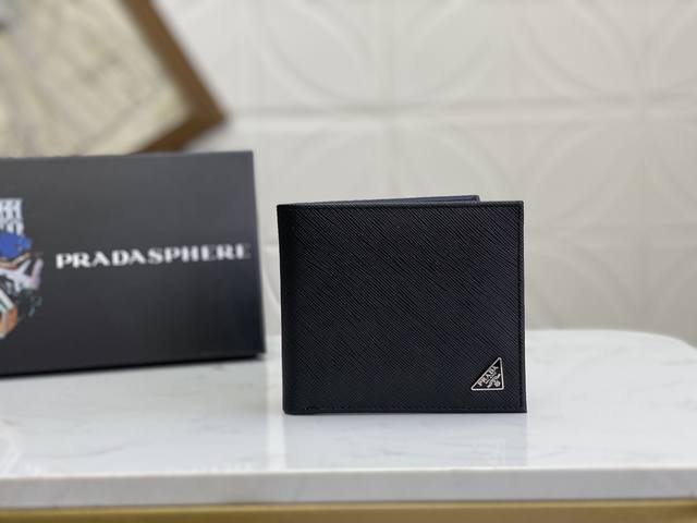 prada Men's Short Wallet Latest Style Counter Official Website Synchronized G