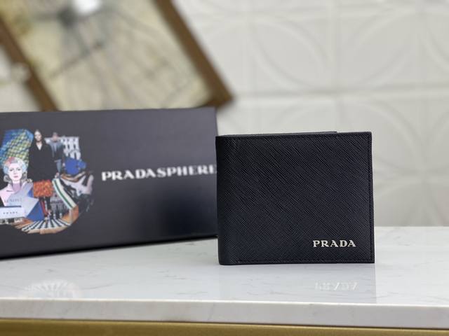prada Men's Short Wallet Latest Style Counter Official Website Synchronized G