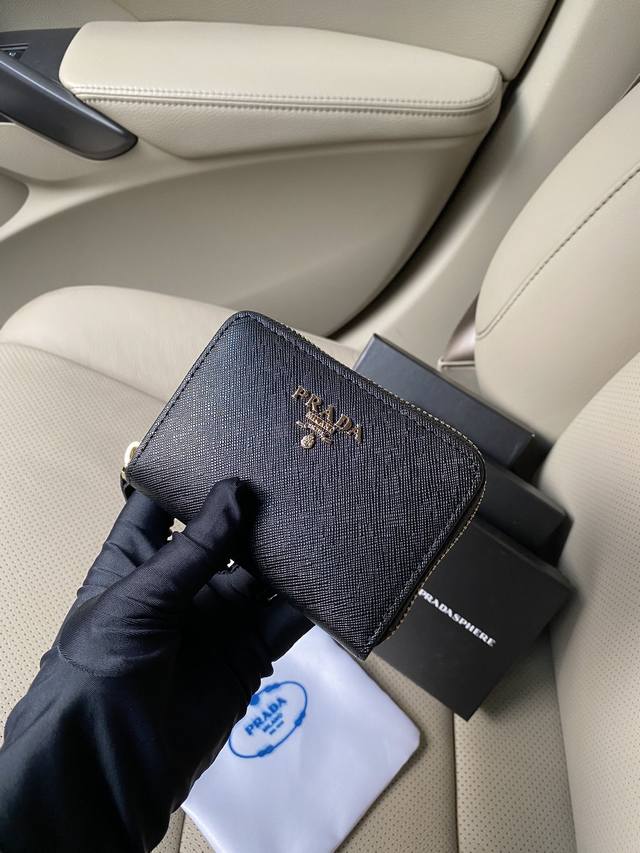 With Box Prada Hot-Selling Genuine Leather Card Holder Counter Latest Style Offi