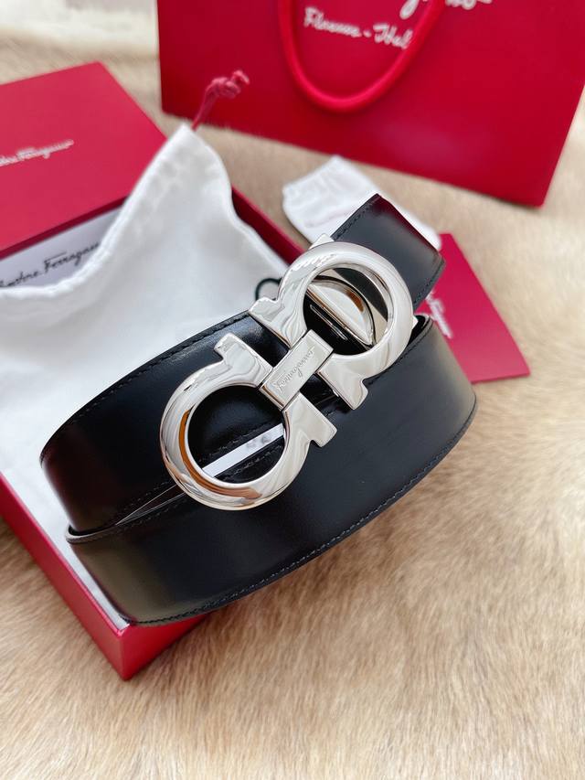 Ferragamo Men's Belt Boutique Buckle Top Layer Cowhide All Real Photos Business