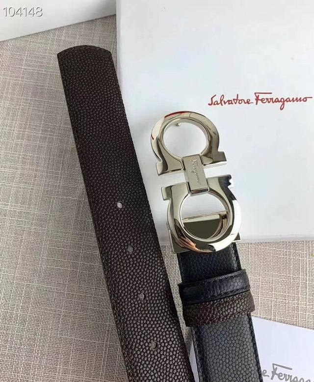 Counter Model Original Imported Pearl Pattern Belt Black With Coffee Double-Side