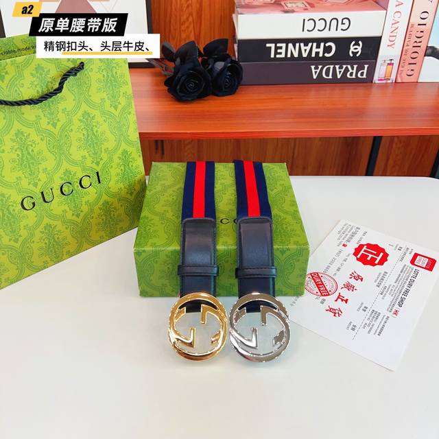 gucc Original New Product From Gucci G. The Belt Is Made Of Double-Sided Ital