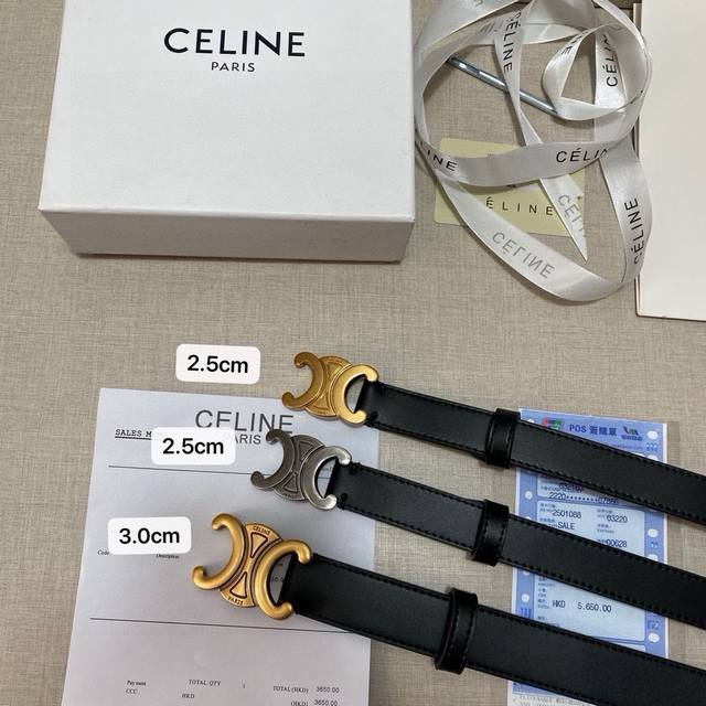 Celine C Line Authentic Replica Details Perfect Arc De Triomphe Belt 2.5Cm 3.0Cm