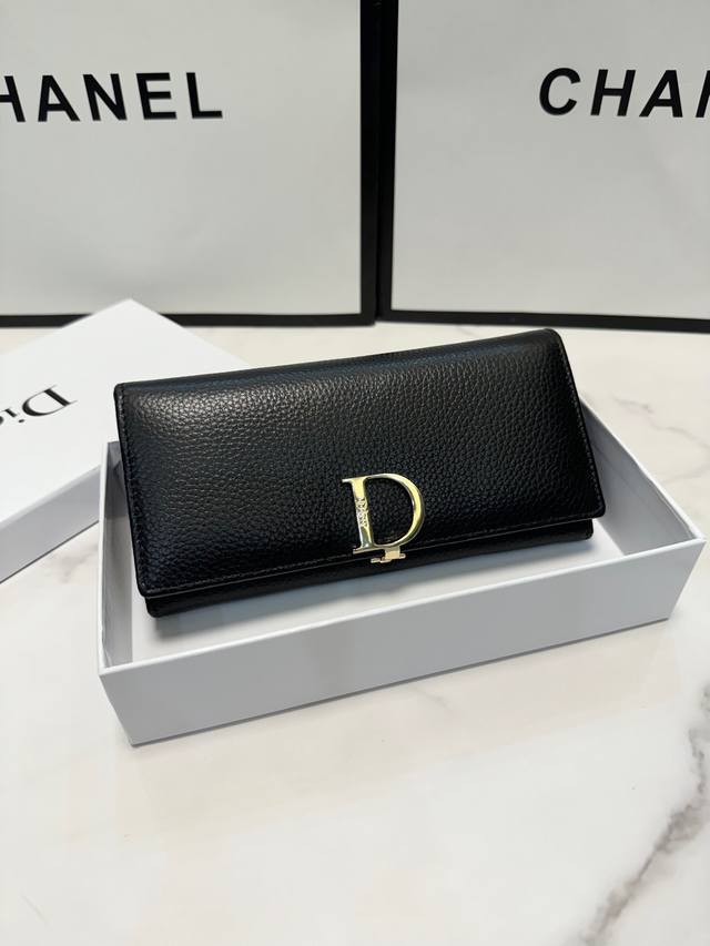 Color Black Size 19X10 Dior Fashion Wallet Top Layer Cowhide Cabinet Super Rich