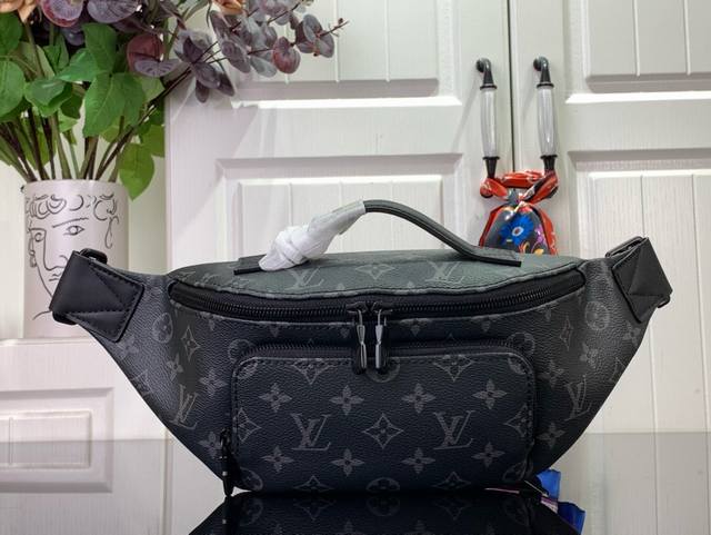 Louis Vuitton Rush Bumbag M47058 Black Horizontal Stripe Made From Monogram Shad