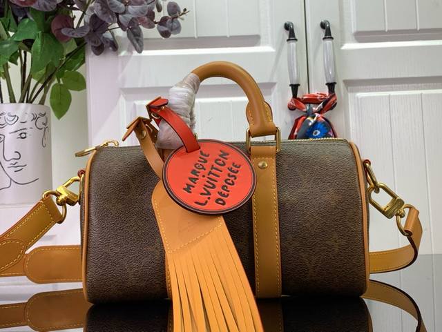 Louis Vuitton Keepall Bandouli Re 25 M11542 Blurred Old Print This Keepall Bando