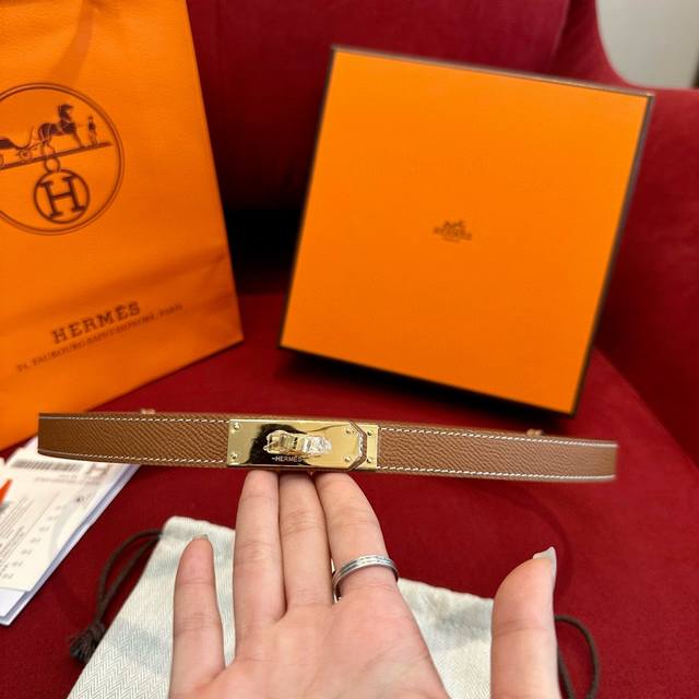 Hermes Women's Belt Made Of Pure Imported Epsom Calfskin, The Leather Is Very To