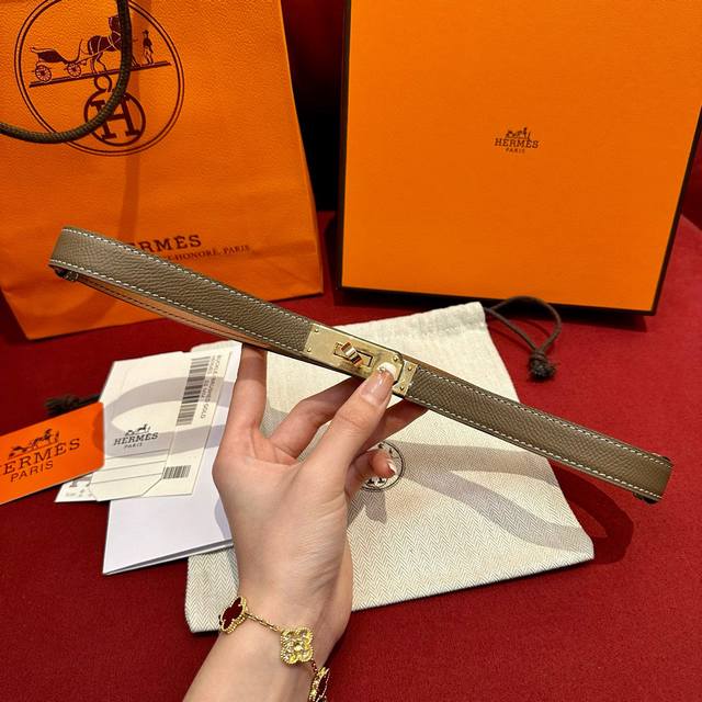 Hermes Women's Belt Made Of Pure Imported Epsom Calfskin, The Leather Is Very To