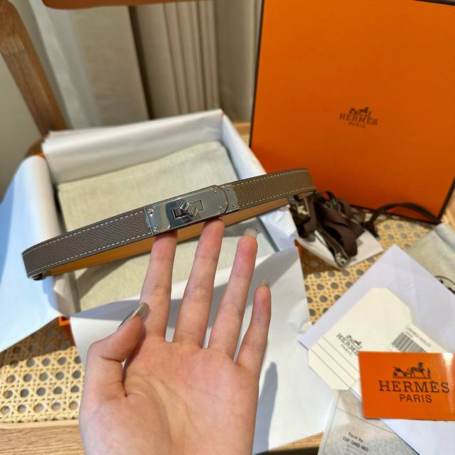 Hermes Women's Belt Made Of Pure Imported Epsom Calfskin With Great Toughness. T