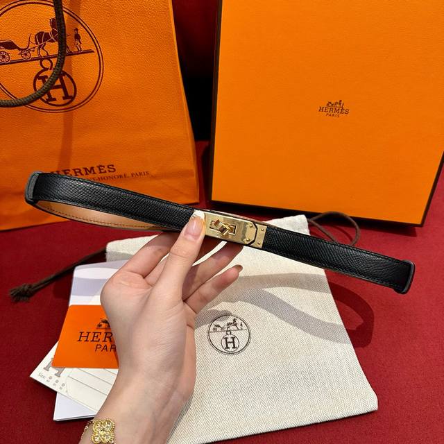 Hermes Women's Belt Made Of Pure Imported Epsom Calfskin, The Leather Is Very To