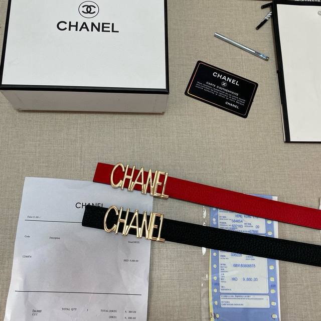 Brand Chanel Grade Women's Belt. Customized Cowhide. Double-Sided Oil-Free Edge.
