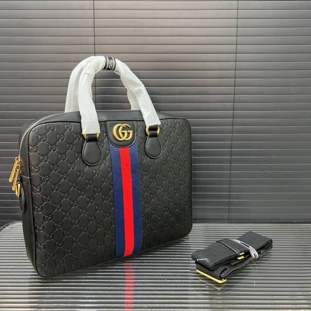 gucci Gucci Gg Embossed Men's Bag Briefcase Handbag Computer Bag Classic All-