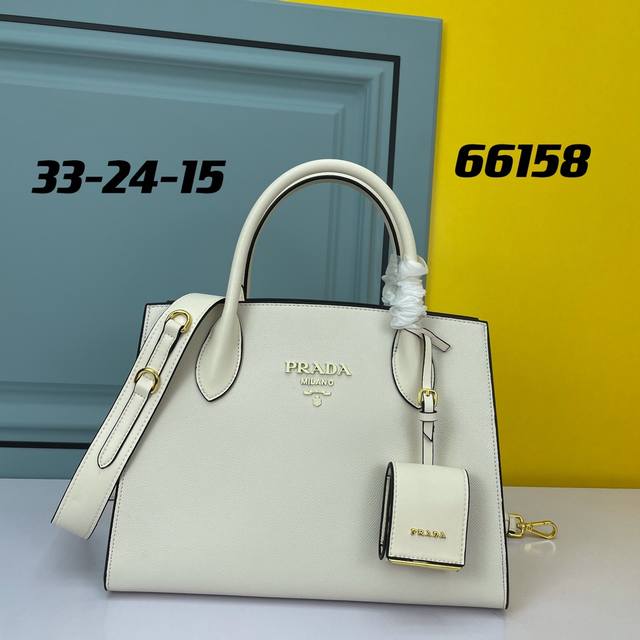 Counter High Quality Prada.#66158 Imported Coarse Cross Leather Imported Calf Le