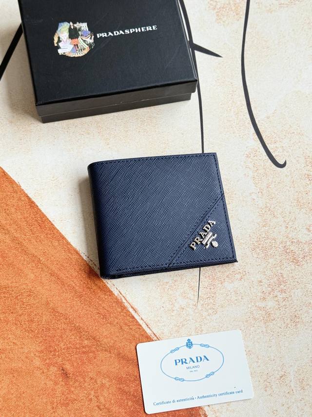 prada Men's Short Wallet Latest Style Counter Official Website Synchronized G