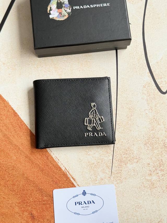 prada Men's Short Wallet Latest Style Counter Official Website Synchronized G