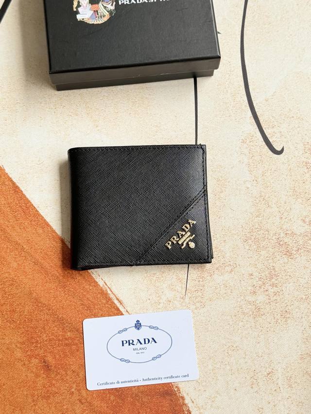 prada Men's Short Wallet Latest Style Counter Official Website Synchronized G