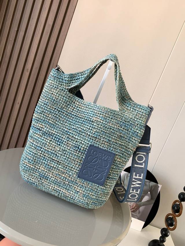 Popular Raffia Fiber And Cow Leather Slit Handbag Multifunctional Slit Tote Hand