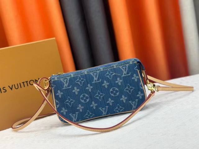Upgraded Original M82962 Blue Denim Mahjong Bag Series Pochettep Accessories Mil