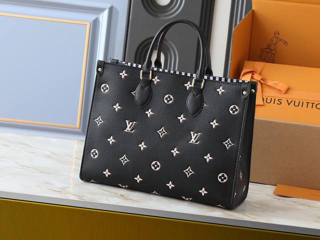 Upgraded Original M46833 Onthego Medium Handbag M46834M45595 All Black M45494 Ap