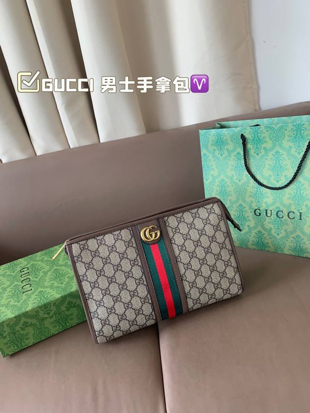 With Box Cool Gucci Men's Clutch Classic Color Matching Highlights The Brand's I