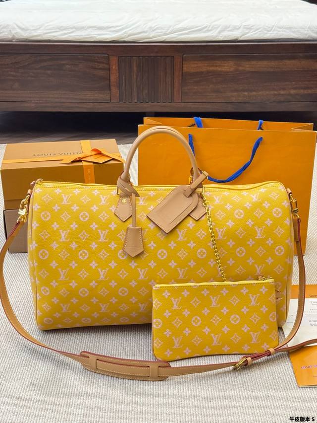 Cowhide Version Lv Speedy P60 Keepall50 Apple Green Crossbody Handbag Who Knows