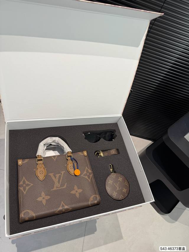 With Folding Box Classic Lv Box Set New Tote Glasses Pendant Size 25 20 Item Num
