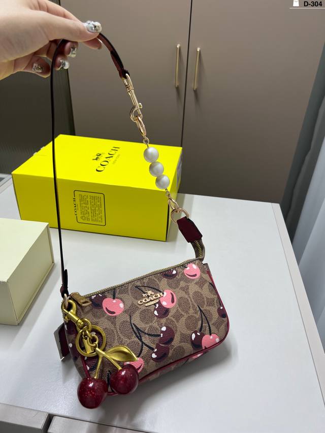 With Pendant + Pearl Coach Mahjong Bag New Color Nolita Mahjong Bag Fresh And Cu