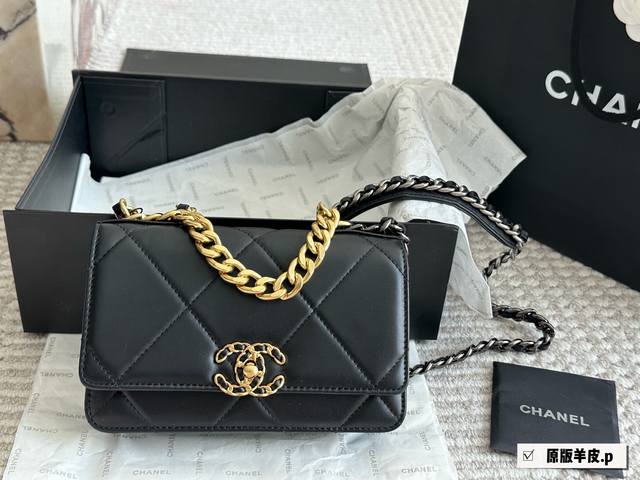 Original Sheepskin Chanel 19 Woc Fortune Bag Small Leather Chanel 19 Woc Fortune