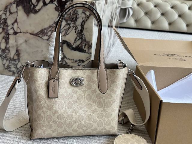 With Box Size 24 20Cm Coach Tote Bag Classic Logo Shopping Bag Tote Bag Can Be U