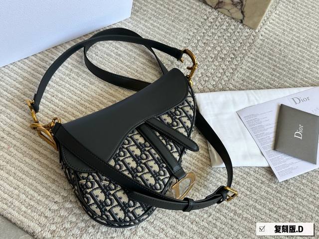 With Folding Box Size 25Cm*20Cm Large Upgraded Version Dior Old Flower Saddle Ba