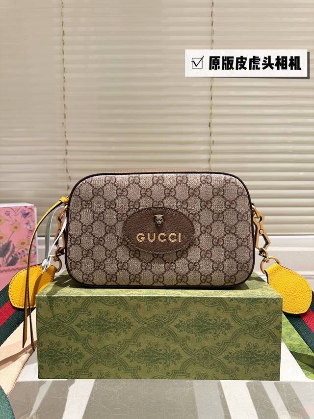 Original Leather Gucci Tiger Head Camera Bag Xiao Zhan Same Style Popular Style