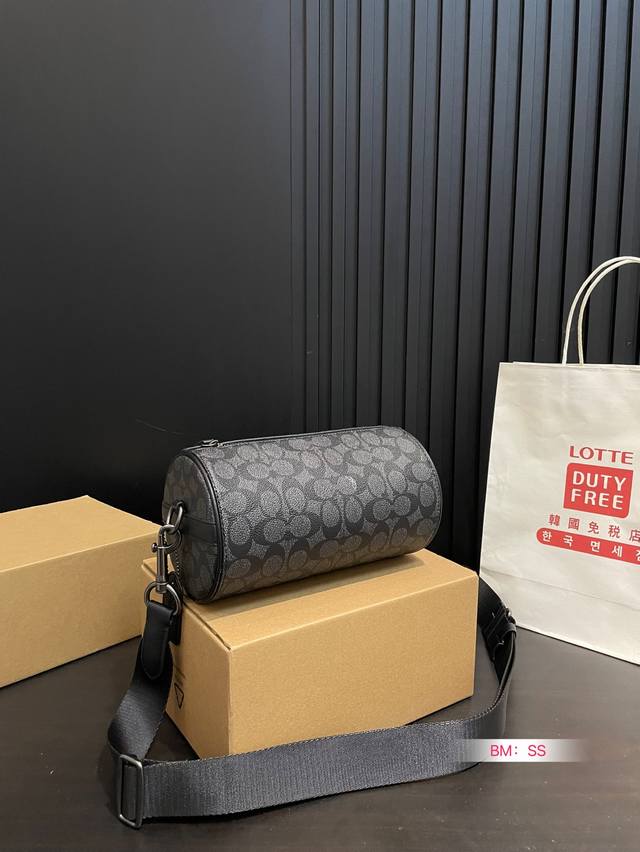 With Folding Gift Box Men's Cylindrical Bag Coach Cool And Handsome Family-Neigh