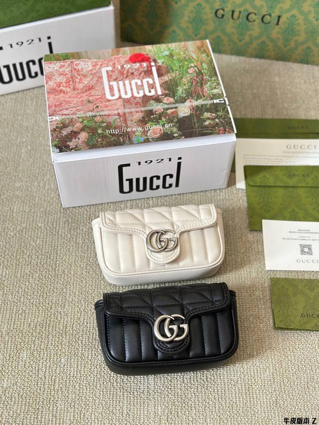 Cowhide Version Gucci Classic All-Match Marmont Cool Double G Embroidered Love S