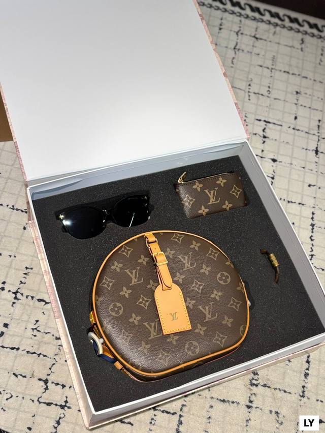 With Folding Box Classic Lv Set New Tote Glasses Pendant Coin Purse Size 22 20