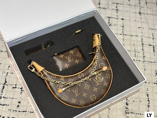 With Folding Box Classic Lv Set New Pea Coin Purse Bracelet Pendant Size 23 12