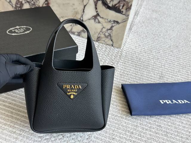 With Box Size 18*15Cm Prada Prada Shopping Basket Counter Tote Bag Leather Handb