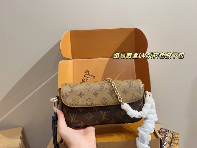With Folding Box Size 22.12 Louis Vuitton Lv Reverse Color Underarm Bag Lv New U