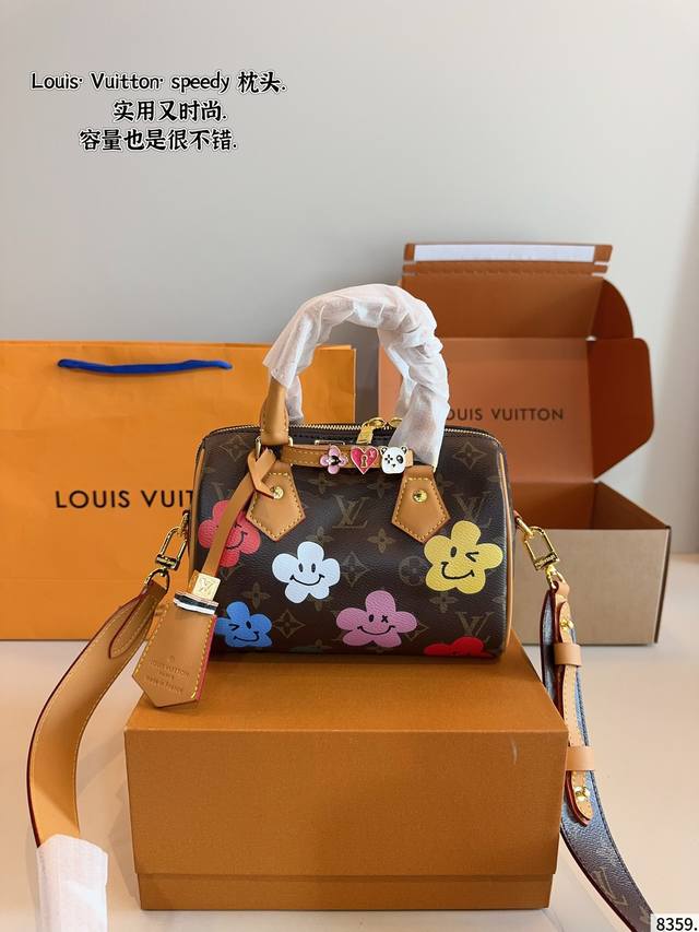 With Gift Box. Lv Speedy Painted Pillow Bag New Speedy20 Treasure Size Because T