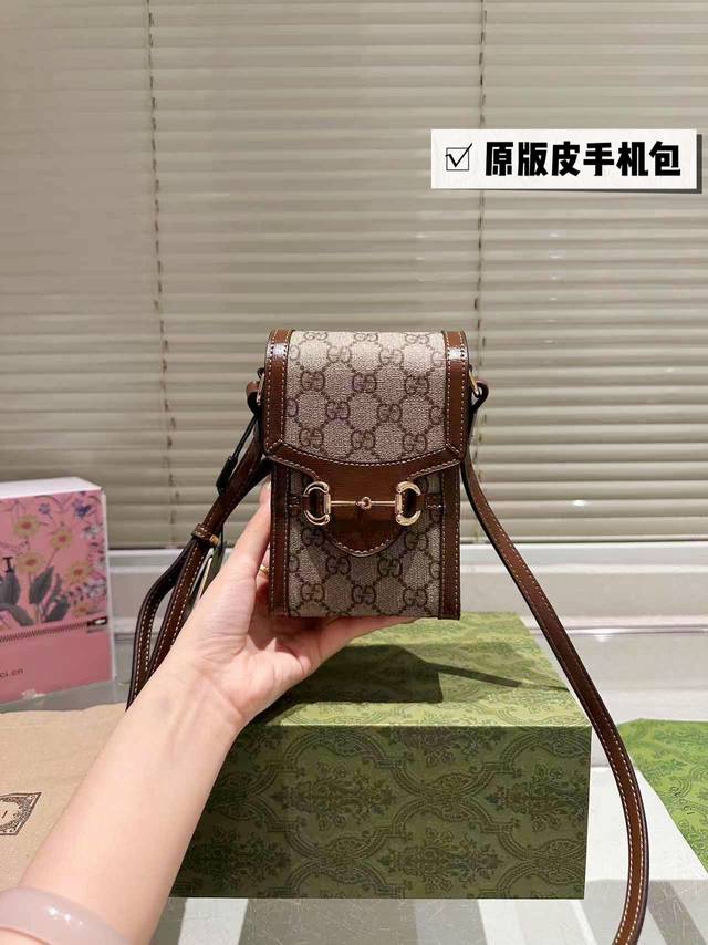 Original Leather Gucci 1955 Mini Mobile Phone Bag This Gucci Horsebit 1955 Serie