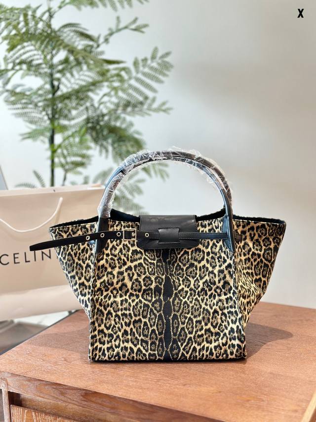 celine Leopard Wings Bag Handbag Shopping Bag Large Capacity 30 30